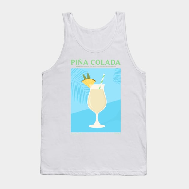 Pina Colada Cocktail Tank Top by MurellosArt